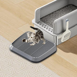 Maxbell Pet Cat Litter Mat Portable Double Layer for Living Room Bedroom Indoor Cats dark gray