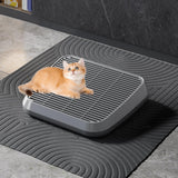 Maxbell Pet Cat Litter Mat Portable Double Layer for Living Room Bedroom Indoor Cats dark gray