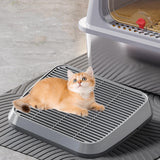 Maxbell Pet Cat Litter Mat Portable Double Layer for Living Room Bedroom Indoor Cats dark gray