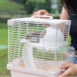 Maxbell 2 Layers Hamster Habitats Cage High Chassis Design Multipurpose 7.4x9x11inch Pink