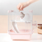 Maxbell 2 Layers Hamster Habitats Cage High Chassis Design Multipurpose 7.4x9x11inch Pink