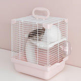 Maxbell 2 Layers Hamster Habitats Cage High Chassis Design Multipurpose 7.4x9x11inch Pink