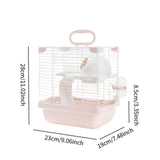 Maxbell 2 Layers Hamster Habitats Cage High Chassis Design Multipurpose 7.4x9x11inch Pink