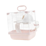 Maxbell 2 Layers Hamster Habitats Cage High Chassis Design Multipurpose 7.4x9x11inch Pink