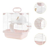 Maxbell 2 Layers Hamster Habitats Cage High Chassis Design Multipurpose 7.4x9x11inch Pink