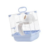 Maxbell 2 Layers Hamster Habitats Cage High Chassis Design Multipurpose 7.4x9x11inch Blue