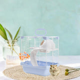 Maxbell 2 Layers Hamster Habitats Cage High Chassis Design Multipurpose 7.4x9x11inch Blue