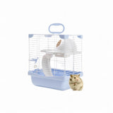Maxbell 2 Layers Hamster Habitats Cage High Chassis Design Multipurpose 7.4x9x11inch Blue