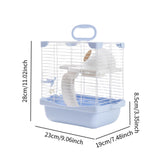 Maxbell 2 Layers Hamster Habitats Cage High Chassis Design Multipurpose 7.4x9x11inch Blue