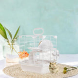 Maxbell 2 Layers Hamster Habitats Cage High Chassis Design Multipurpose 7.4x9x11inch White