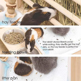 Maxbell 3 in 1 Rabbit Hay Feeder Guinea Pig Foraging Toy for Chinchilla Rabbit Bunny