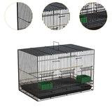 Maxbell Travel Birds Cage Portable with Handle Parrot Cage for Finches Home Lovebirds Black