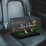 Maxbell Travel Birds Cage Portable with Handle Parrot Cage for Finches Home Lovebirds Black