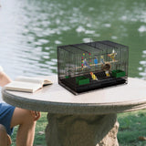 Maxbell Travel Birds Cage Portable with Handle Parrot Cage for Finches Home Lovebirds Black