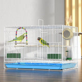 Maxbell Travel Birds Cage Portable with Handle Parrot Cage for Finches Home Lovebirds White