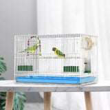 Maxbell Travel Birds Cage Portable with Handle Parrot Cage for Finches Home Lovebirds White