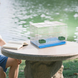 Maxbell Travel Birds Cage Portable with Handle Parrot Cage for Finches Home Lovebirds White