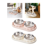 Maxbell Cat Food Bowls Convenient Large Capacity Easy to Clean Reliable Double Bowls Pink