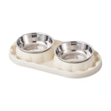 Maxbell Cat Food Bowls Convenient Large Capacity Easy to Clean Reliable Double Bowls White