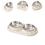 Maxbell Cat Food Bowls Convenient Large Capacity Easy to Clean Reliable Double Bowls White