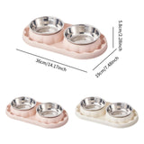 Maxbell Cat Food Bowls Convenient Large Capacity Easy to Clean Reliable Double Bowls White