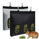 Maxbell Rabbit Hay Feeder for Cage Bunny Hay Bag for Small Pets Hamsters Chinchillas Grey