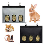 Maxbell Rabbit Hay Feeder for Cage Bunny Hay Bag for Small Pets Hamsters Chinchillas Grey