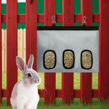 Maxbell Rabbit Hay Feeder for Cage Bunny Hay Bag for Small Pets Hamsters Chinchillas Grey