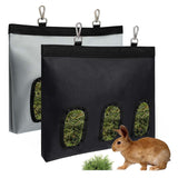 Maxbell Rabbit Hay Feeder for Cage Bunny Hay Bag for Small Pets Hamsters Chinchillas Black