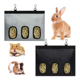 Maxbell Rabbit Hay Feeder for Cage Bunny Hay Bag for Small Pets Hamsters Chinchillas Black