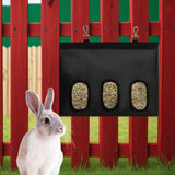 Maxbell Rabbit Hay Feeder for Cage Bunny Hay Bag for Small Pets Hamsters Chinchillas Black