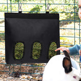 Maxbell Rabbit Hay Feeder for Cage Bunny Hay Bag for Small Pets Hamsters Chinchillas Black