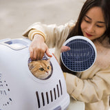 Maxbell Cat Carrier Pet Supplies Multipurpose Carrying Case for Puppy Kitten Walking Gray White
