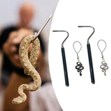 Maxbell Snake Hook Reptile Grabber Professional with Hook Head Reptile Handling Tool Black Snake Lanyard