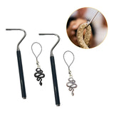 Maxbell Snake Hook Reptile Grabber Professional with Hook Head Reptile Handling Tool Black Snake Lanyard