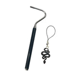 Maxbell Snake Hook Reptile Grabber Professional with Hook Head Reptile Handling Tool Black Snake Lanyard