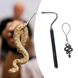 Maxbell Snake Hook Reptile Grabber Professional with Hook Head Reptile Handling Tool Black Snake Lanyard