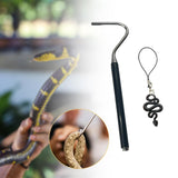 Maxbell Snake Hook Reptile Grabber Professional with Hook Head Reptile Handling Tool Black Snake Lanyard