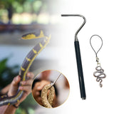 Maxbell Snake Hook Reptile Grabber Professional with Hook Head Reptile Handling Tool Silver Snake Lanyard