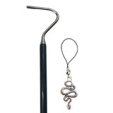 Maxbell Snake Hook Reptile Grabber Professional with Hook Head Reptile Handling Tool Silver Snake Lanyard