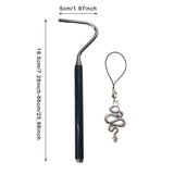 Maxbell Snake Hook Reptile Grabber Professional with Hook Head Reptile Handling Tool Silver Snake Lanyard