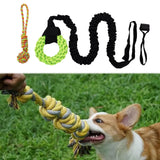Maxbell Outdoor Bungee Tug Toy for Pitbull for Small to Large Dogs Play Cord Dog Toy green ring