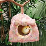 Maxbell Hanging Hammock Hideaway Cave Bed Tent for Parrot Parakeet Lovebirds Pink