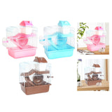 Maxbell 2 Tier Hamster Cage Portable Small Animal Cage for Hedgehog Rats Guinea Pigs Pink