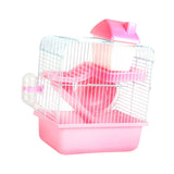 Maxbell 2 Tier Hamster Cage Portable Small Animal Cage for Hedgehog Rats Guinea Pigs Pink