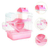 Maxbell 2 Tier Hamster Cage Portable Small Animal Cage for Hedgehog Rats Guinea Pigs Pink