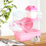 Maxbell 2 Tier Hamster Cage Portable Small Animal Cage for Hedgehog Rats Guinea Pigs Pink