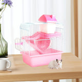 Maxbell 2 Tier Hamster Cage Portable Small Animal Cage for Hedgehog Rats Guinea Pigs Pink