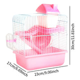 Maxbell 2 Tier Hamster Cage Portable Small Animal Cage for Hedgehog Rats Guinea Pigs Pink