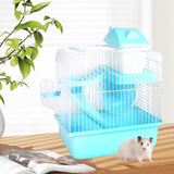 Maxbell 2 Tier Hamster Cage Portable Small Animal Cage for Hedgehog Rats Guinea Pigs Blue